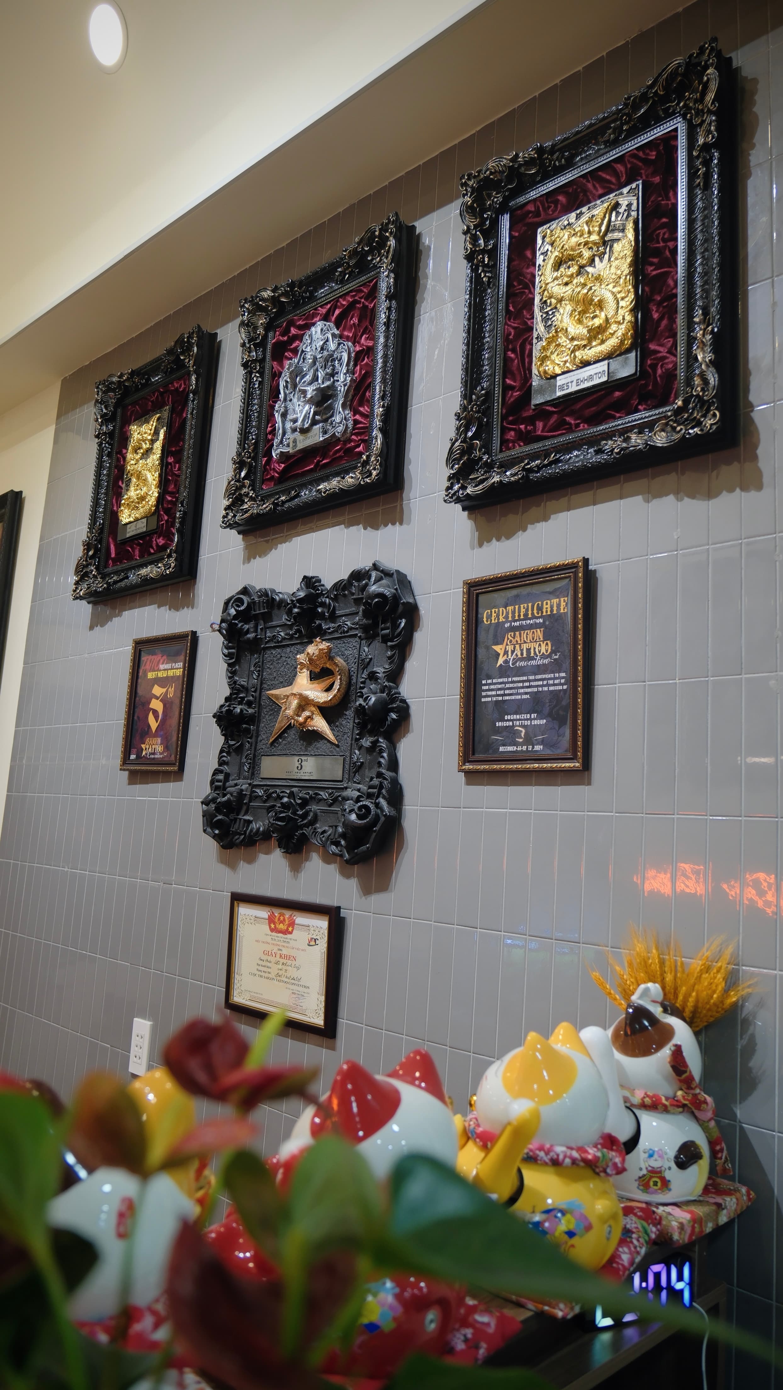 Kadi Tattoo Studio Awards Wall